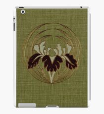 Green cloth book cover with metallic inlay orchid design iPad Case/Skin