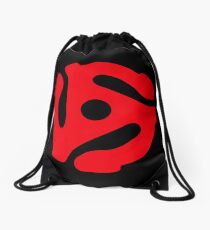 Music Geek, 45 rpm record adaptor, music geek stuff Drawstring Bag