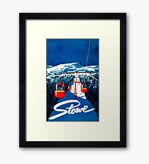Vintage winter wonderland gondola winter sport snow ski Framed Print