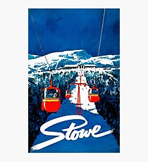 Vintage winter wonderland gondola winter sport snow ski Photographic Print