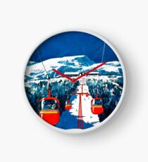 Reloj Cartel del esquí del viaje del invierno de la góndola de Stowe del vintage