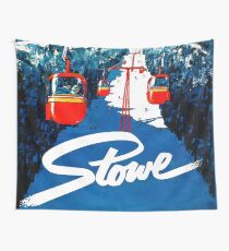 Vintage winter wonderland gondola winter sport snow ski Wall Tapestry