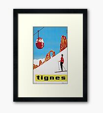 She Skis Alone, Vintage ski sport poster art Framed Print