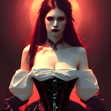 Sexy Vicious Vampire in Beautiful Marie Antoinette Dress Artwork