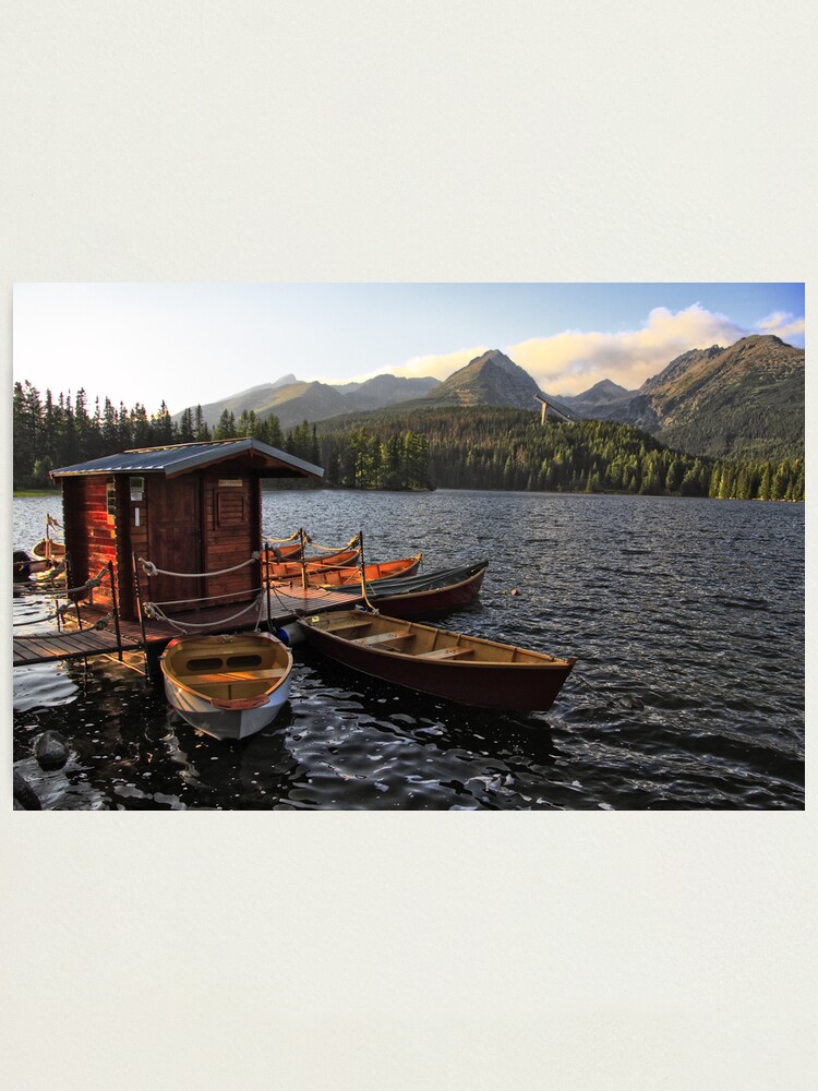 Alternate view of Boathouse at Strbske Pleso Photographic Print