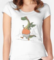 Camiseta entallada de cuello redondo Correr por la mañana