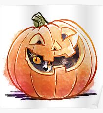 Pumpkin Spice Kitty Poster