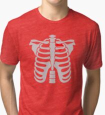 Grandma In Heart Skeletons Halloween Funny Tri-blend T-Shirt