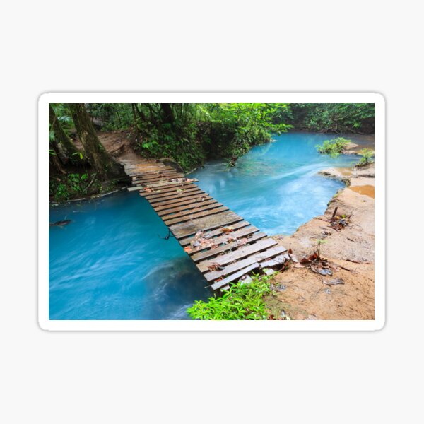 Rio celeste and small wooden bridge Sticker
