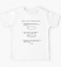 Kepler's Laws of Planetary Motion Kids Tee
