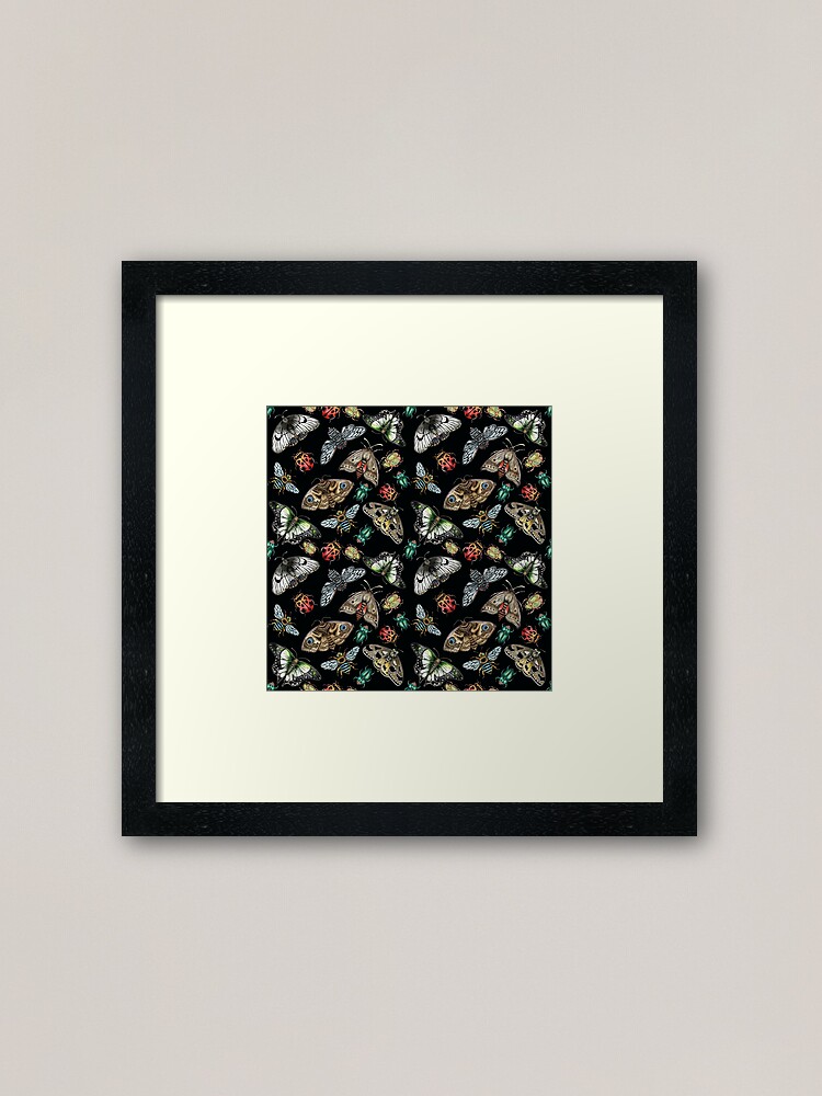Alternate view of Lino Print Bugs and Insects Framed Art Print