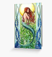 Tarjeta de felicitación Sirena del bosque Kelp