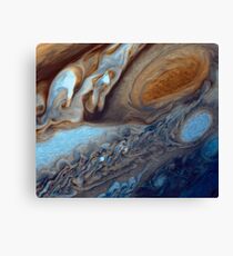 Closeup of the great red spot on Jupiter, space exploration Canvas Print