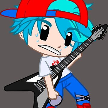 Coloring page Gacha life Anime Boy Guitar