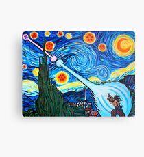Van Gogh -ku / Goku Vs. Vegeta Dragon Ball Z Starry Night Metal Print
