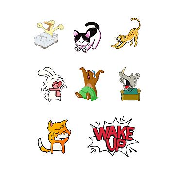 Wake up the animal Stickers, Unique Designs