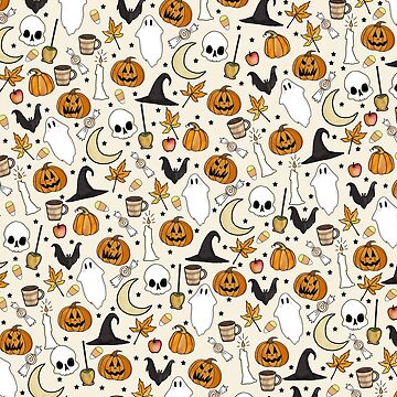 Artwork thumbnail, HALLOWEEN PATTERN • in bone white by jordynabaker