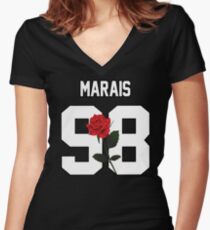 Jonah Marais - Rose Women's Fitted V-Neck T-Shirt