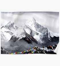 Panoramic View Of Everest Mountain Poster