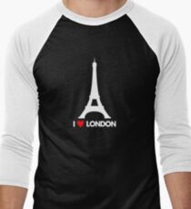 I Heart London Eiffel Tower - Joke T-Shirt Men's Baseball ¾ T-Shirt