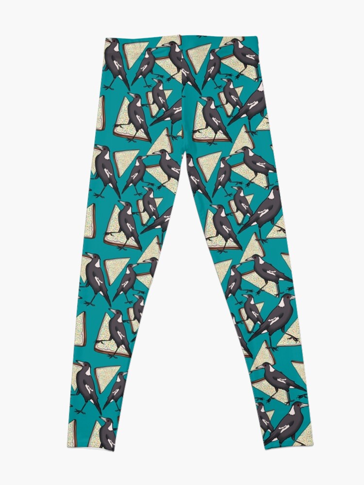 Alternate view of Magpies and Fairy Bread - Teal Leggings