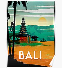 BALI: Vintage Reise- und Tourismuswerbung Print Poster