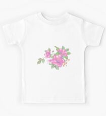 Pastellrosa Hibiscus Kinder T-Shirt