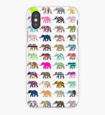 Whimsical Elephant Floral Aztec Chevron Patterns iPhone Case