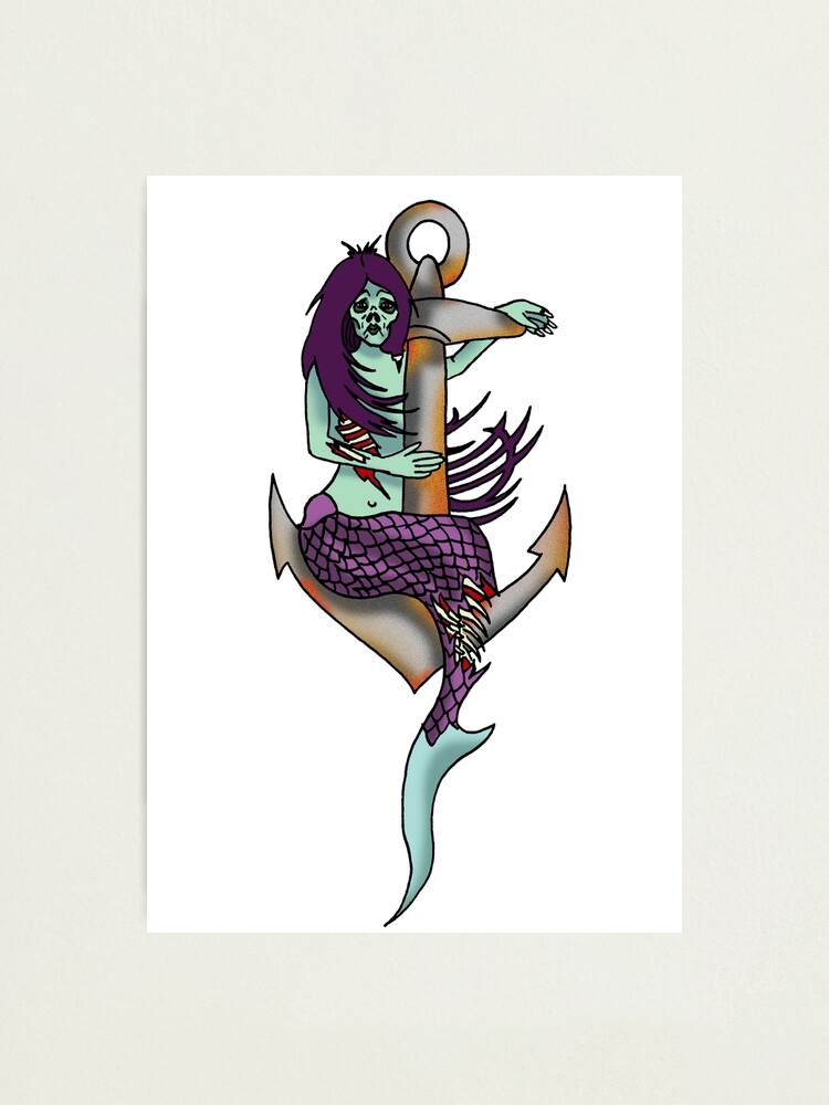 Zombie Mermaid Photographic Print By Foxbudstudios Redbubble