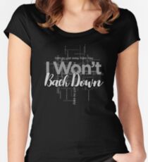 I Won't Back Down, Tom Petty, Word Cloud Design, Won't Back Down Women's Fitted Scoop T-Shirt