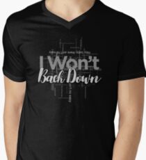 Ich werde nicht zurück, Tom Petty, Word Cloud Design, wird nicht zurück T-Shirt mit V-Ausschnitt
