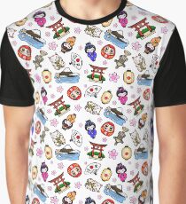Japan Mania Muster Grafik T-Shirt
