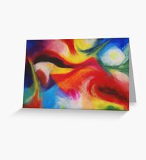 "Fiesta Nocturna" original abstract landscape by Laura Tozer Greeting Card