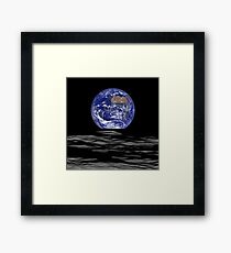 Earthrise, Lunar Earth rise on the Moon Framed Print