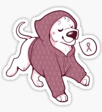 Breast Cancer Awareness Dog Sticker