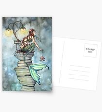 Mermaid's Perch Fantasy Mermaid Art by Molly Harrison Postkarten
