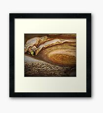 Callisto passing before Jupiter, space exploration, astronomy Framed Print