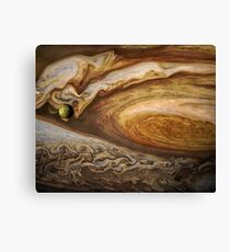 Callisto passing before Jupiter, space exploration, astronomy Canvas Print