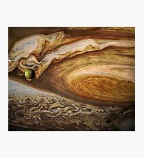 Callisto passing before Jupiter, space exploration, astronomy Photographic Print