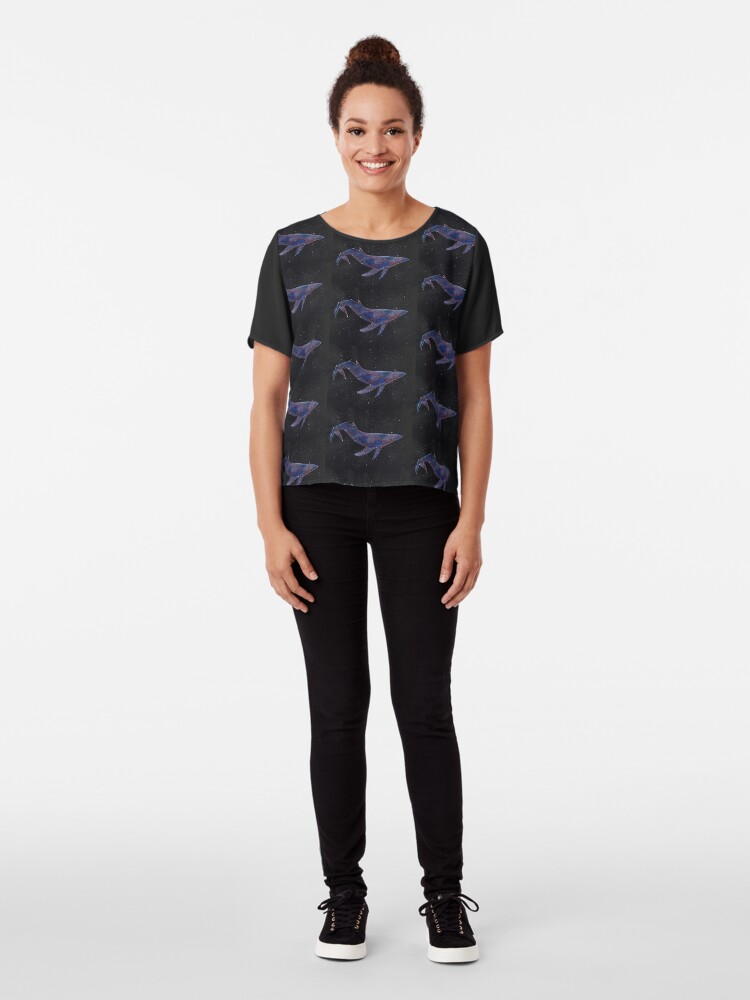 Alternate view of Constellation Galaxy Whale Chiffon Top