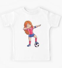 Tupfendes Fußball-Mädchen-Tupfen-Tanz-T-Shirt lustiges Fußball-T-Stück Weltcup 2018 Kinder T-Shirt