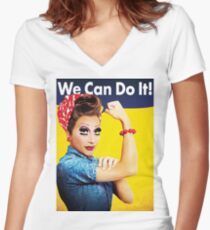 We Can Do It! Women's Fitted V-Neck T-Shirt
