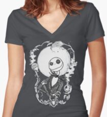 Happy Halloween, Jack Skellington! Women's Fitted V-Neck T-Shirt