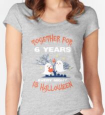 Halloween Shirt For Wife/Husband On 6th Anniversary. Women's Fitted Scoop T-Shirt