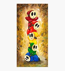 Rainbow of Shy Guys! Super Mario Bros Fan Art Photographic Print