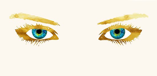 Pósters «Ojos del dormitorio, ojos azules, pestañas doradas» de