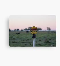 WARNING Natural Gas Pipeline Canvas Print