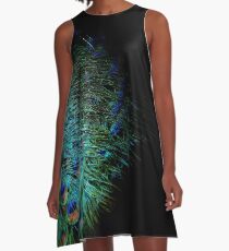 Pfauenfeder A-Linien Kleid