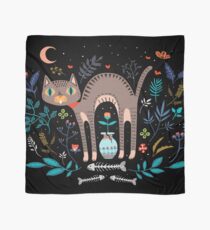 Floral and Cat at night Scarf