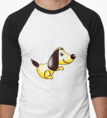 Animal Caricature Cartoon Dog Smile Color Art Men's Baseball ¾ T-Shirt